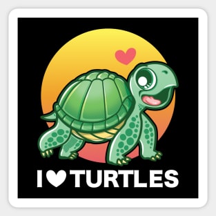 I Love Turtles Cute Tortoise Sticker